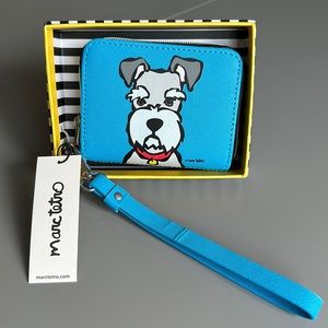 NIB Marc Tetro Schnauzer Wristlet Wallet Blue